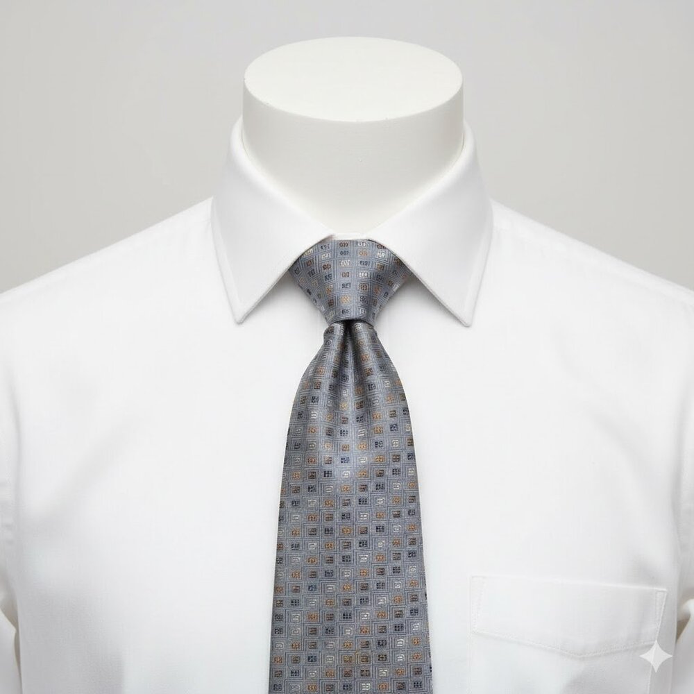 Ferrara Silk Tie Geometric Purple Lavender  Formal Business Dress Italy